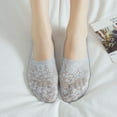 thumbnail image 4 of Flmtop Women Solid Color Antiskid Invisible Lace Flower Low Cut Short Ankle Boat Socks, 4 of 7
