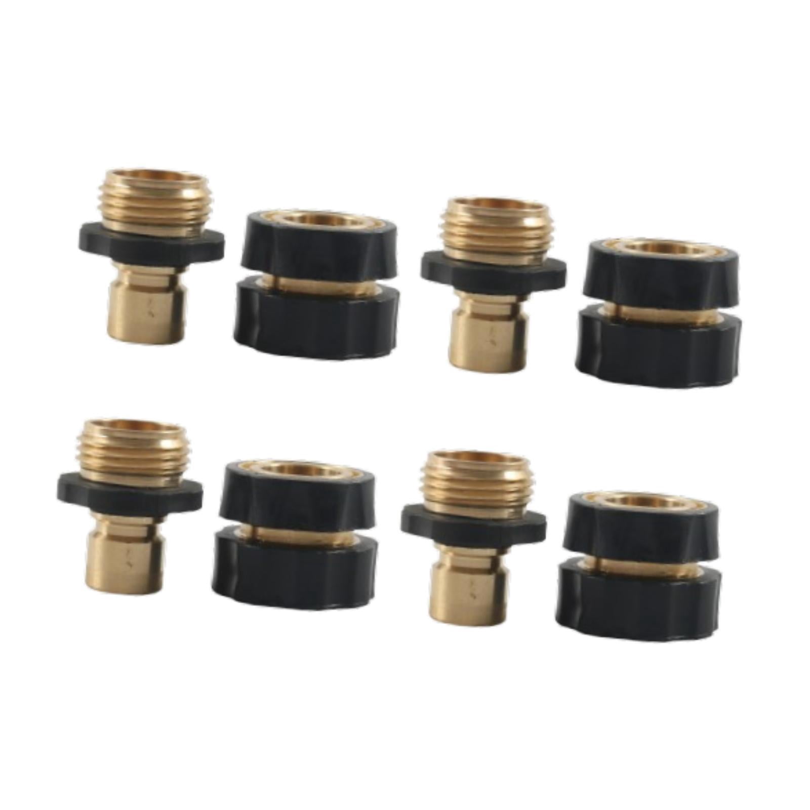 oshhni 4 Pieces 3/4 inch Garden Hose Fitting Quick Connector No Leakage Water Brass