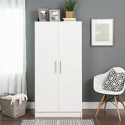 Prepac Armoir, Elite 32W x 35H x 20D White Wardrobe Closet & Cabinet - Functional Clothes Storage with Hanging Rail, Armoire Wardrobe - WEW-3264