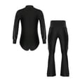 thumbnail image 2 of YiZYiF 2Pcs Men Latin Ballroom Dance Leotard Outfits Bodysuit Top with Tassels Flare Pants Dancewear Black L, 2 of 7