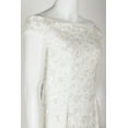 thumbnail image 3 of Adrianna Papell Off-Shoulder Zipper Back Sequined Beaded Column Mesh Dress-IVORY / 4, 3 of 11