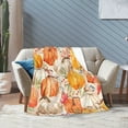 thumbnail image 5 of Thanksgiving Day Gift Fall Throw Blanket Happy Pumpkin Blanket Soft Fleece Flannel Throws Cozy Plush Fall Pumpkins Throw Blanket for Living Room Couch Sofa Bed 50"X60" for Mom Kids Women, 5 of 6