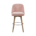 thumbnail image 3 of Madison Park Pearce 30" Solid Wood and Polyester Bar Stool in Pink, 3 of 7