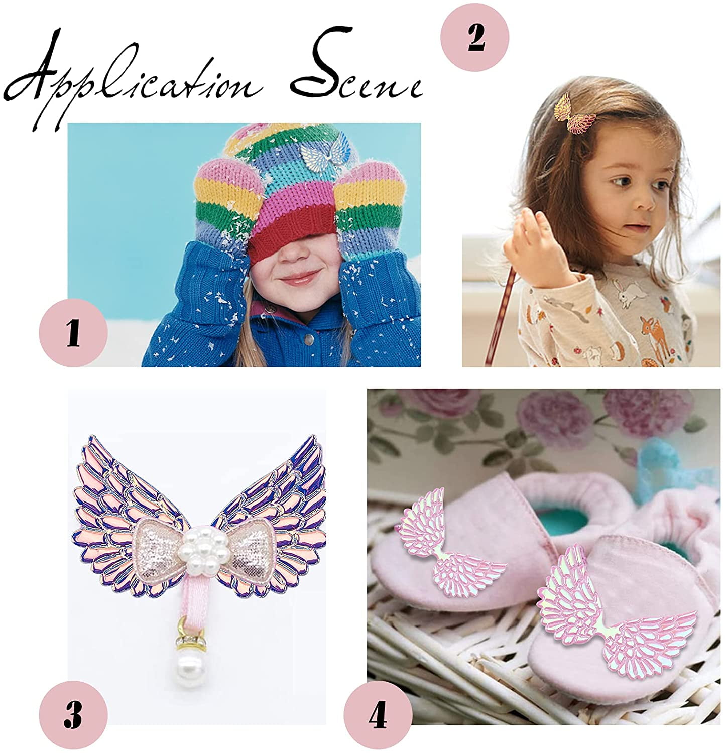 Abaodam 18pcs Angel Wings Accessories Angel Wing Ornament Bat Stickers  Wings Patches DIY Accessary Wing DIY Crafts Wing Iron on Patch Fabric Wings