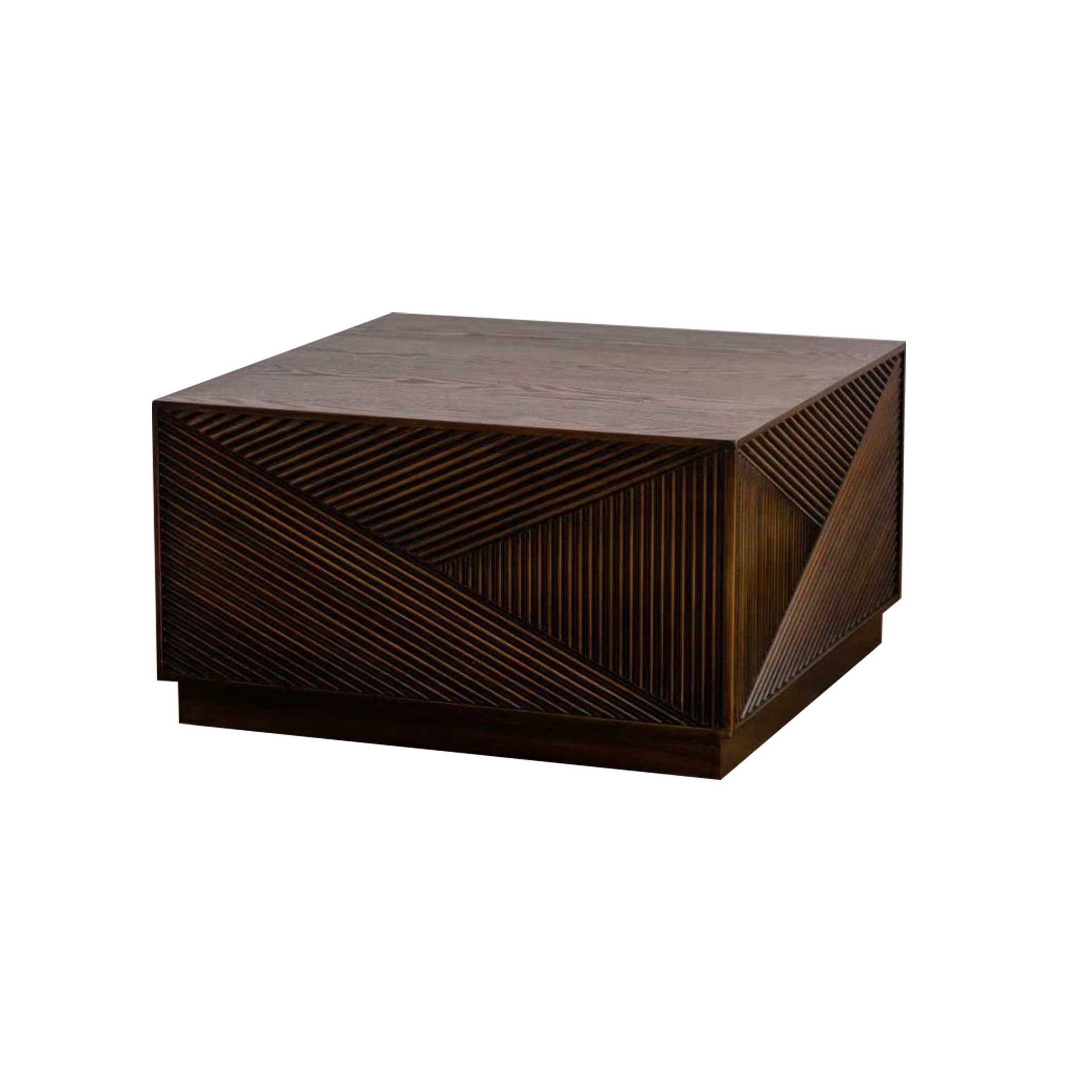 Leumius Square Coffee Table Modern Colour Combination Coffee Table Not Need Assembly Coffee Table for Living Room Walnut