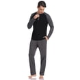 thumbnail image 2 of Hawiton Men's Pajama Set Long Sleeve Sleepwear Lounge Nightwear Set for Men Cotton 2 Piece Pj Sets, 2 of 7