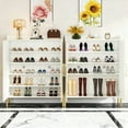 thumbnail image 6 of 6-Tier Large White Shoe Storage Cabinet With Doors, Adjustable Shelves, Holds 30 Pairs, Gold Legs For Entryway, Hallway, Closet, Bedroom, Living Room, 6 of 8