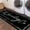 D1-Black, variant on Laundry Room Rug Runner, 20"x47" Machine Washable Modern Solid Design Non-Slip Mat for Hallway, Kitchen, Bedroom, Living Room, Garage, Patio
