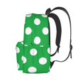 thumbnail image 3 of Disketp Green And White Polka Dot Mochila Escolar de Gran Capacidad y Peso Ligero, Mochila de Viaje Ideal para Escuela, Trabajo y Uso Diario, Cómoda y con Estilo, 3 of 8