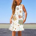 thumbnail image 2 of BYHONG Robes d'Été Décontractées pour Filles Mode Mignonne Printemps et Été Imprimé Col Rond Sans Manches Robe Décontractée (1) Jaune 13-14 Robes d'Été pour Filles, 2 of 5