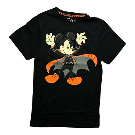 (Large) Disney Mickey Mouse Men s Halloween Family Glow In The Dark T-Shirt (L)
