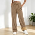 thumbnail image 2 of Aoiroe Lined Sweatpants Women Sherpa Lined Pants Women Fleece Sweatpants Women Winter Pants For Women Sweatpants Women Women'S Clothing Lounge Pants Women Khaki 3XL, 2 of 7