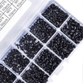 thumbnail image 2 of 500Pcs Carbon Steel Round Head Self Tapping Screws Assortment Kit, 10 Size Black Countersunk Head Phillips Recess Screws with Storage Box for Wood Pla, 2 of 4