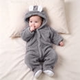 thumbnail image 3 of Agkizg Baby Girls Hooded Fleece Footed Romper, Full Length Plushes Jumpsuit, Thick Warm Infant Winter Outfit, 3 of 6