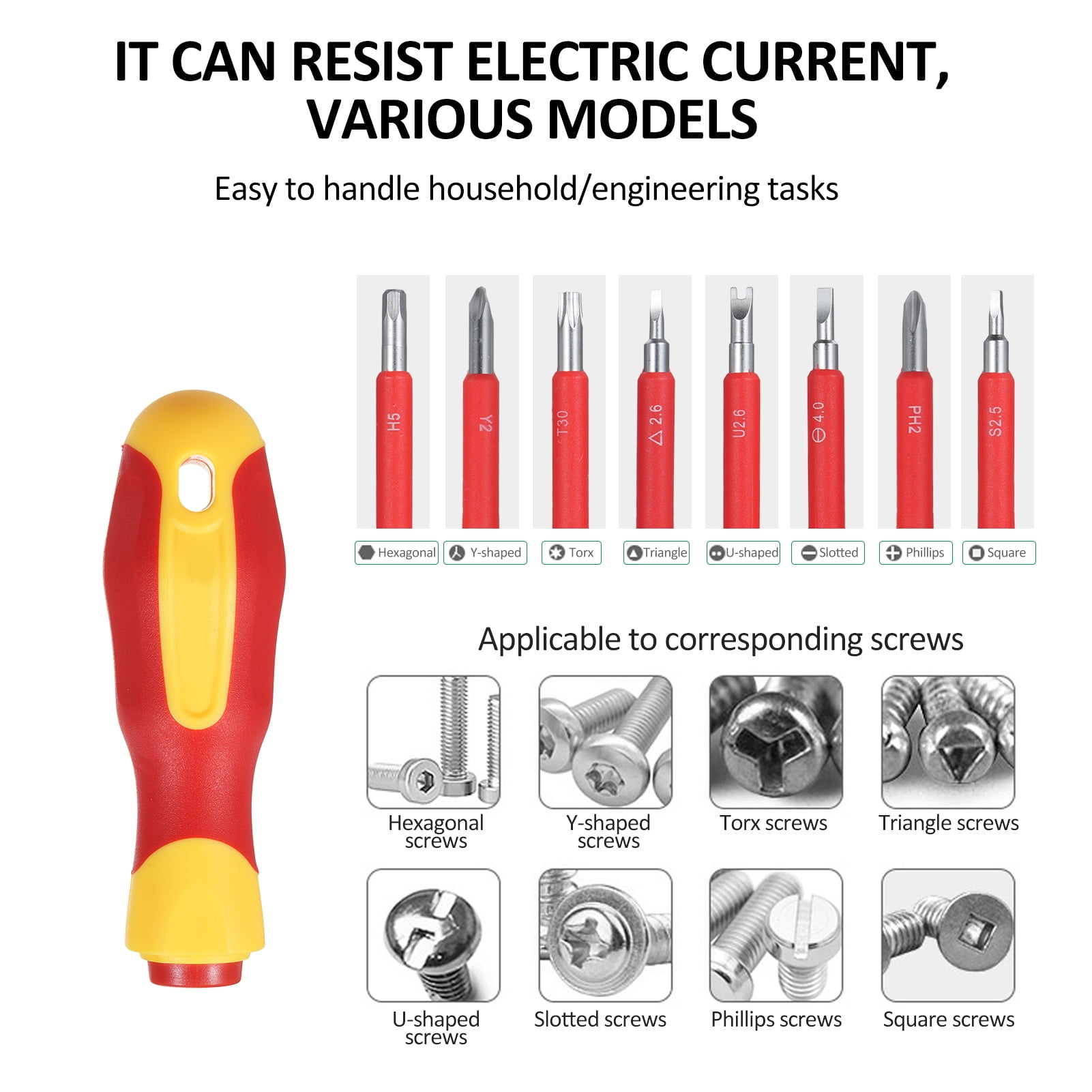 Insulated PENGGONG 9714B 500V Insulated Screwdriver Set 12Pcs Double-Ended Insulated Screwdriver Tool With Non-Slip Handle All-in-One Premium Professional Screwdriver Set With Test