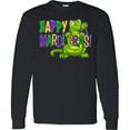 thumbnail image 3 of Inktastic Happy Mardi Gras Cute Alligator with Beads Long Sleeve T-Shirt, 3 of 5