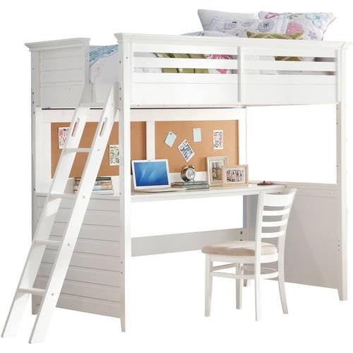 Acme Lacey Twin Loft Bed With Desk White Walmart Com Walmart Com