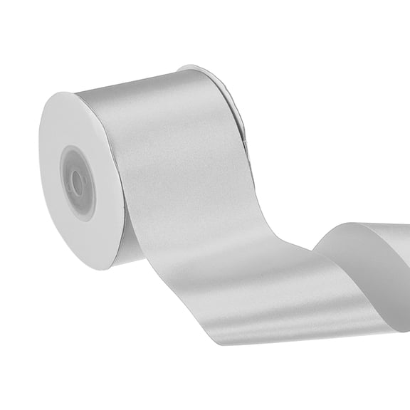 Uxcell Double Faced Silver Satin Ribbon, (2-1/2" x 25 Yards), Solid Fabric Ribbon, Suit for Gift Wrapping/Crafts/Wedding/Decoration/Bows/Bouquet/Floral/Arrangement