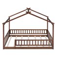thumbnail image 5 of Bellemave Full Size House Floor Bed for Kids, Wooden Montessori Full Bed with Fence Railings and Support Slats, No Box Spring Needed (Natural), 5 of 7