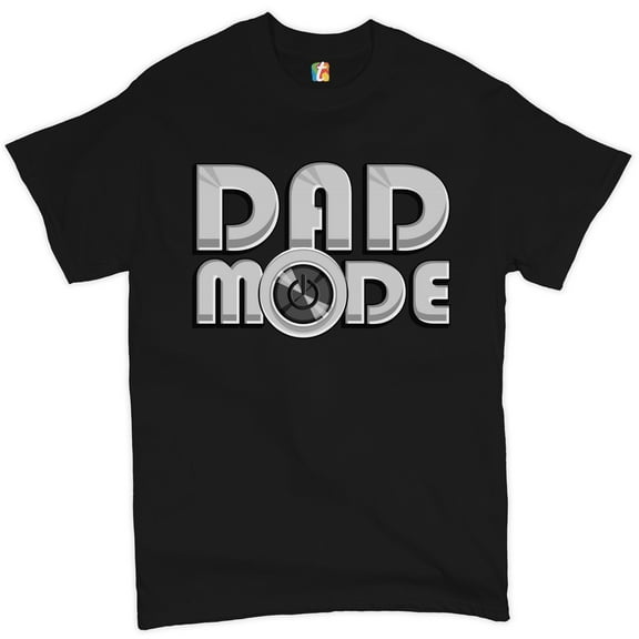 Tee Hunt Dad Mode Power Button T-Shirt Funny Father's Day Men's Tee