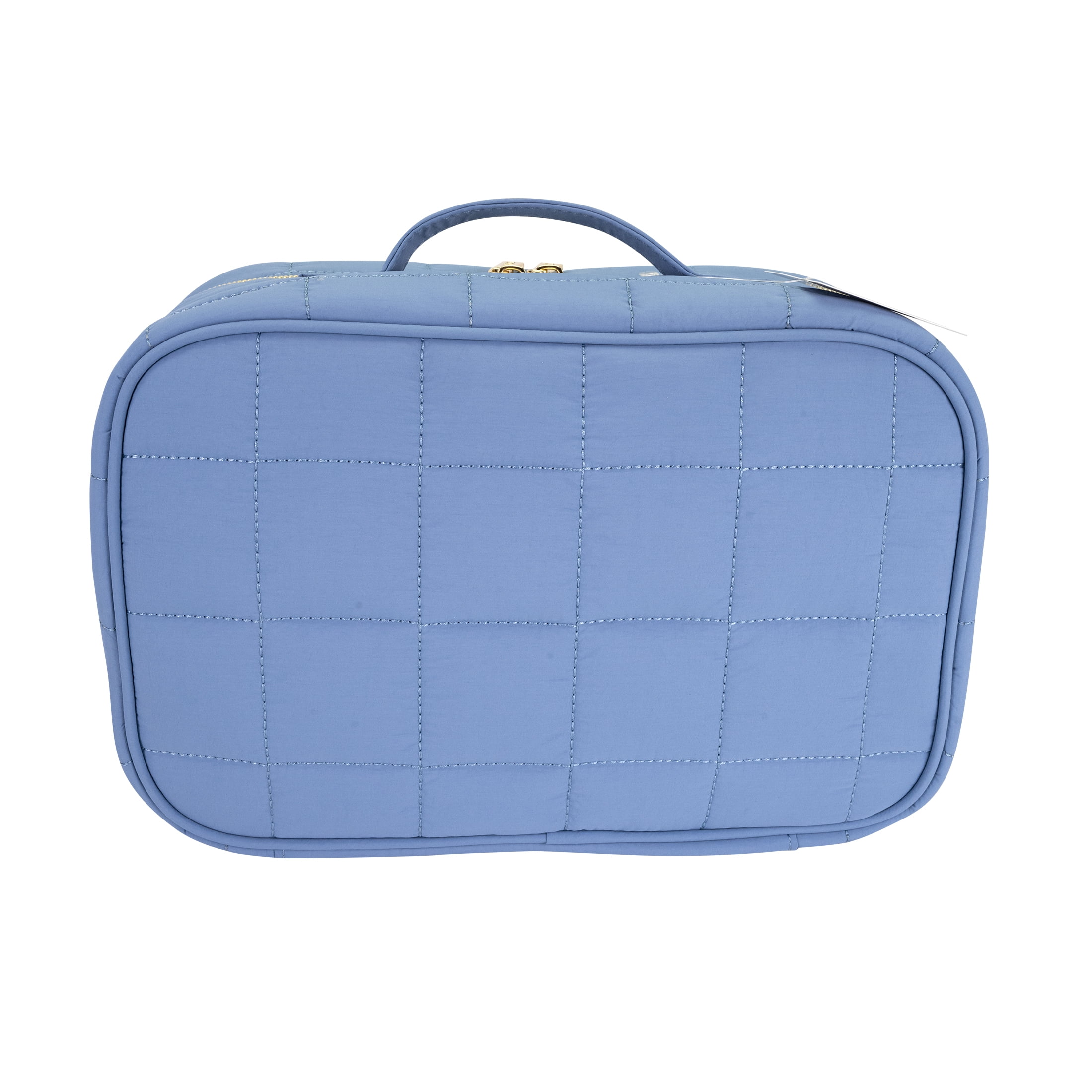 Conair Blue Quilted Hanging Organizer, Multi-Compartment Beauty Case with Hook