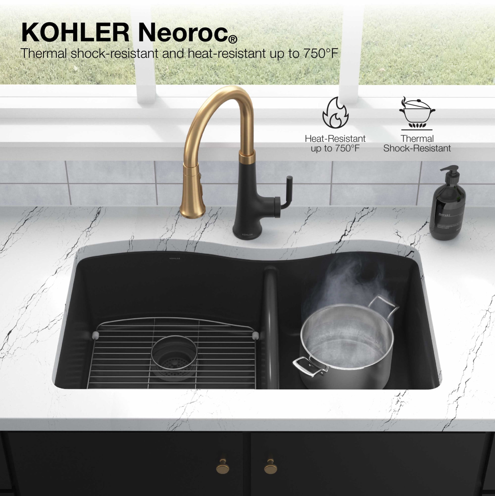 Kohler 25788-CM2 36 in. Undermount Single Bowl Farmhouse Kitchen
