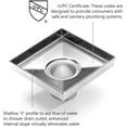 thumbnail image 3 of HEATGENE 6-Inches Square Shower Drain with Flat Cover, Stainless Steel Shower Floor Drain with Removable Square Pattern Grate, Floor Shower Drain with Hair Strainer, Brushed, 3 of 7
