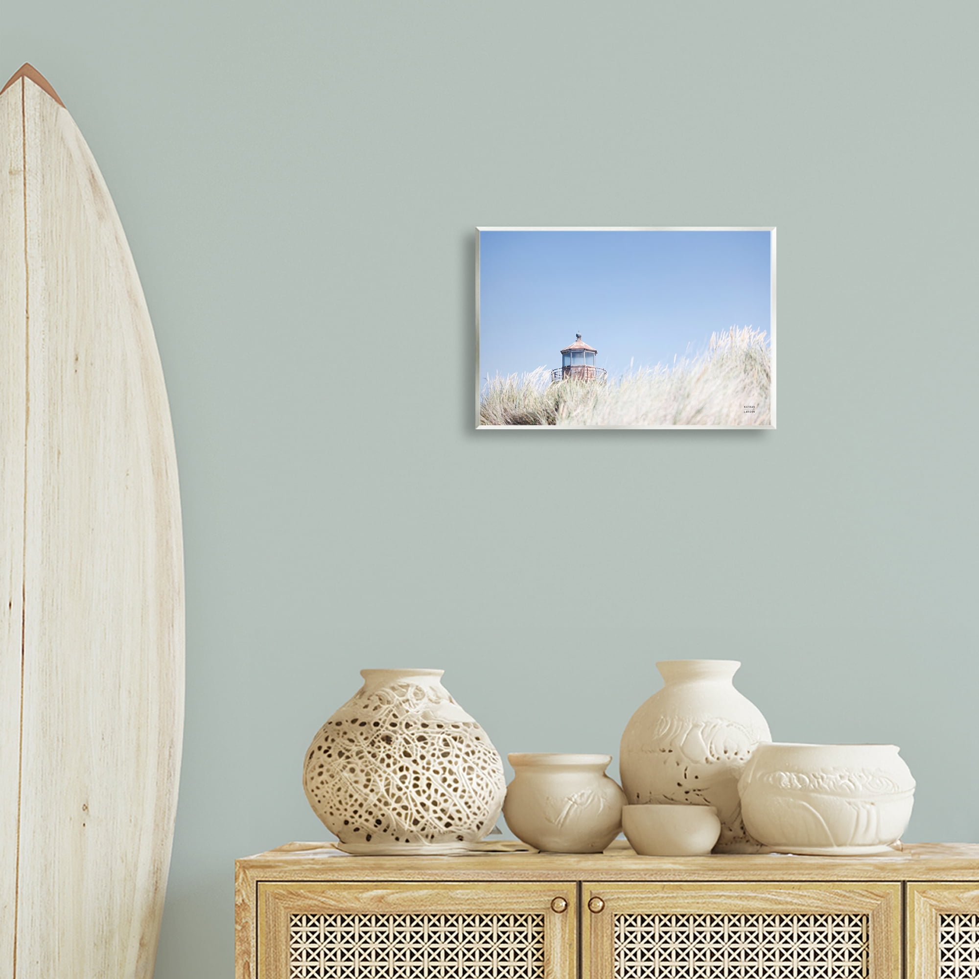 Stupell Industries Peering Over Lighthouse Landscape Photography Unframed Art Print Wall Art, 15 x 10