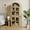 Wood color, variant on Arched Cabinet 71.6" Tall Kitchen Pantry, Farmhouse Storage Cabinet, Large Bookshelf with Doors, Arched Bookcase with Cabinets, 5 Tier Kitchen Cabinets for Dining Room