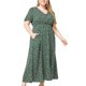 thumbnail image 3 of Vestido Corto de Verano con Cuello en V de Manga Corta Impreso, Vestido de Moda Casual para Mujeres, 3 of 5