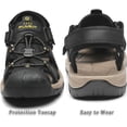thumbnail image 6 of Rumpra Men’s Closed Toe Sport Sandals, Lightweight Leather Outdoor Hiking Water Shoes, 6 of 10