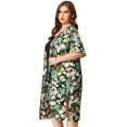 thumbnail image 4 of Women's Plus Size Cardigans Floral Split Hem Casual Cardigan Black 2X, 4 of 7