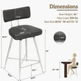 thumbnail image 2 of HomeZeer Swivel Bar Stools Set of 2, 26" Counter Height BarStool with Back, Leather Upholstered Kitchen Stools with Footrest and Metal Frame, Bar Chair for Kitchen Island, Black, 2 of 8