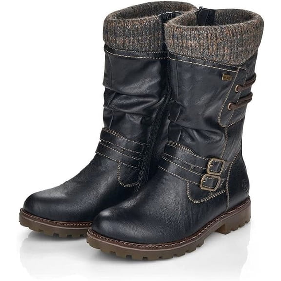 Remonte Women's D8478-78 Samira Mid-Calf Boots, Schwarz/Graphite, 41 EU