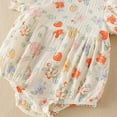 thumbnail image 6 of Jierger 0 to 18 Months Summer Romper for Toddler Baby Girl Romper Floral Short Sleeve Outside Bodysuit Romper Jumpsuit, 6 of 8