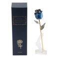 thumbnail image 3 of Rosa azul chapada en oro., 3 of 10