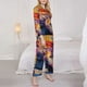 thumbnail image 3 of Fotbe Colorful Gecko Jungle Art Conjunto de Pijama de Manga Larga para Mujer con Estampado, Ropa de Dormir de 2 Piezas, Conjunto de Casa Suave y Cómodo con Bolsillos-XX-Large, 3 of 7