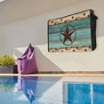 thumbnail image 6 of Outdoor TV Cover 48 to 50 Inches, Texas Star Bless Our Home Rustic Farmhouse Turquoise Wood Grain Waterproof TV Cover with Remote Control Pocket, Flat Screen TV Cover Protector for Outside TV, 6 of 6