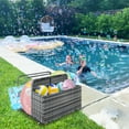 thumbnail image 6 of Double Layer Pool Float Storage Organizer, Waterproof Float Storage Box for Garden, Backyard and Patio, PE Rattan Patio Deck Box Indoor for Pillows, Cushion, Toys, Grey, 6 of 9