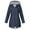 Navy#B, variant on Funicet Waterproof Long Hooded Polyester Rain Coats (Women's S)