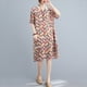 thumbnail image 3 of Vestido suelto de mujer Vestido bohemio con estampado floral con bolsillos Manga corta Cuello r Abanopi Vestido, 3 of 6