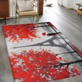 thumbnail image 2 of Valentine's Day Area Rugs 3'x5', Washable Small Throw Rugs for Living Room Bedroom, Romantic Couples Rainy Red Flowers Birds Indoor Outdoor Rug Non-Slip Low Pile Carpet Runner Reversible Floor Mats, 2 of 8