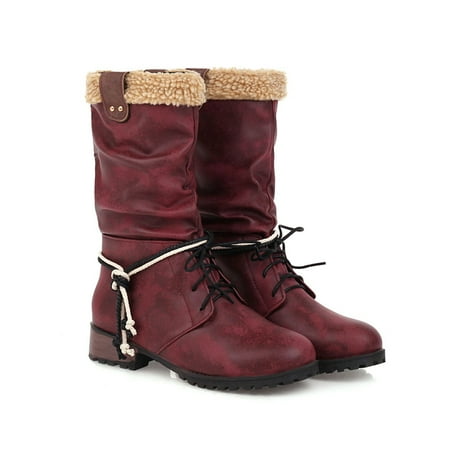 

TIANEK Thick Heel Comfortable Non-Slip Wear-Resistant And Warm Strap Middle Tube Rain Boots for Women Reduced