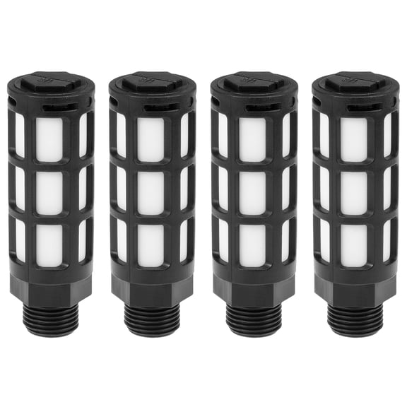 4pcs Plastic Pneumatic Muffler Exhaust Air Line 1/2 PT Black