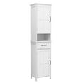 thumbnail image 6 of Ktaxon 65" Bathroom Floor Cabinet Linen Tower, Narrow Tall Storage Cabinet with 2 Doors, Drawer & 5 Adjustable Shelves for Living Room Kitchen Entryway Bedroom, White, 6 of 9