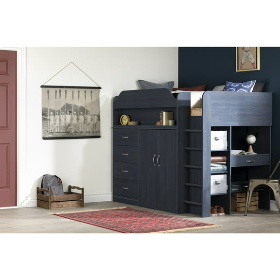 South Shore Ulysses, Traditional Bed, Twin Blue