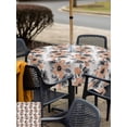 thumbnail image 5 of Outdoor Tablecloths with Umbrella Hole & Zipper, Orange Floral 60x60 Inch Square Tablecloths, Abstract Watercolor Flower Leaf Plant Waterproof Table Cloth, Patio/Pool/Picnic Table Covers, 5 of 8