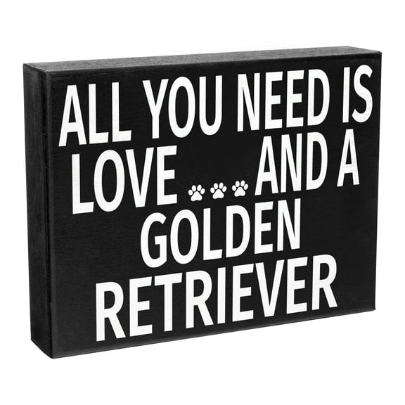 JennyGems Golden Retriever Sign, All You Need Is Love and a Golden Retriever, Wood Sign, 8x6 Inches, Golden Retriever Gifts, Golden Retriever Mom, Golden Retriever Decor, American Made
