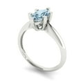thumbnail image 2 of 1 ct Marquise Cut Natural Swiss Blue Topaz Solitaire 18K White Gold Womens Engagement Ring, 2 of 5