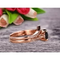thumbnail image 4 of 2.25 Carat Black Diamond Moissanite Engagement Ring 10k Rose Gold Wedding Set Anniversary Ring Promise Ring Surprisingly Gift for her Curved V-Shape Matching Wedding Band, 4 of 5